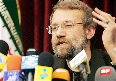 Iran's chief
nuclear negotiator Ali Larijani speaks at a news conference in January 2006.