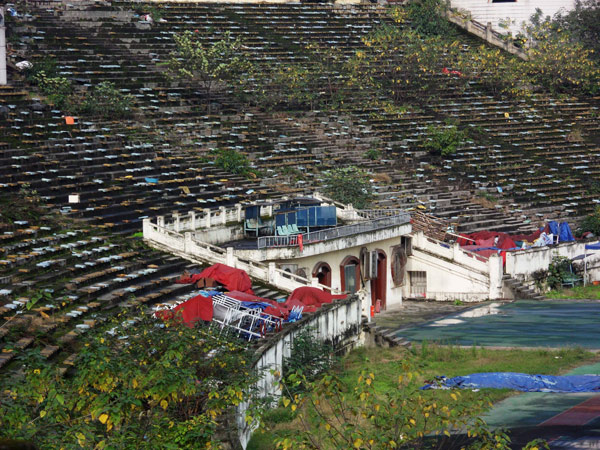It was once one of the best sports stadiums after the founding of People’s Republic of China in 1949. Historic stadium becomes vegetable plot